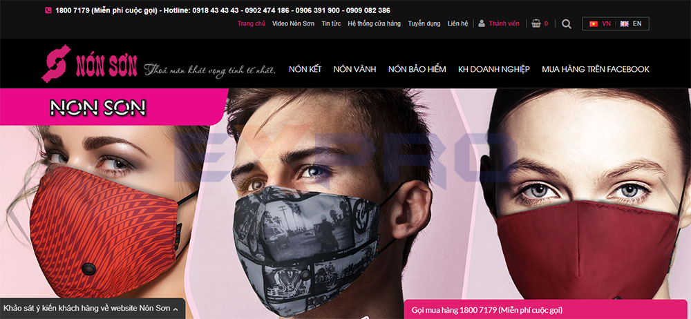Thiết kế web shop bán mũ bảo hiểm đẹp, chất lượng