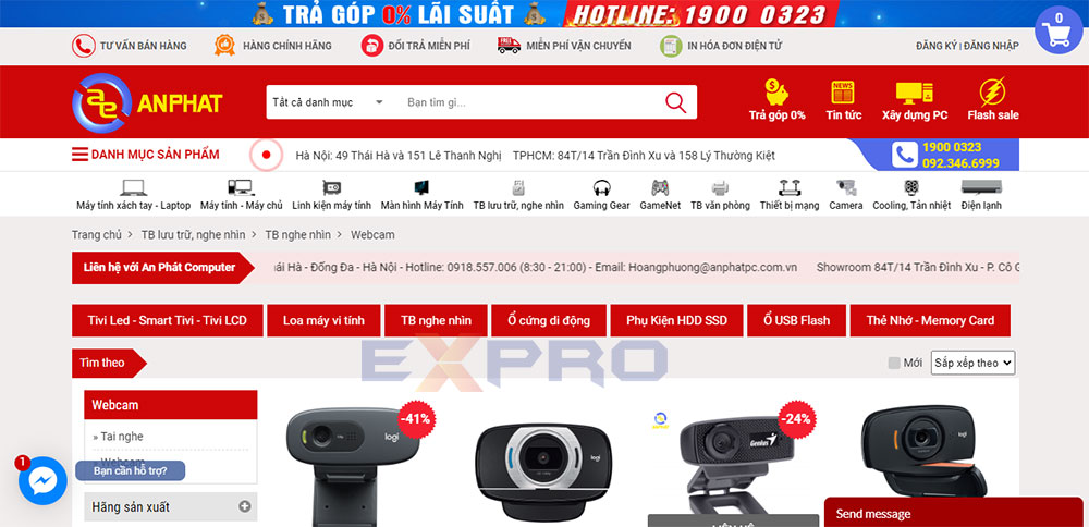 thiết kế website bán camera thiết bị giám sát 