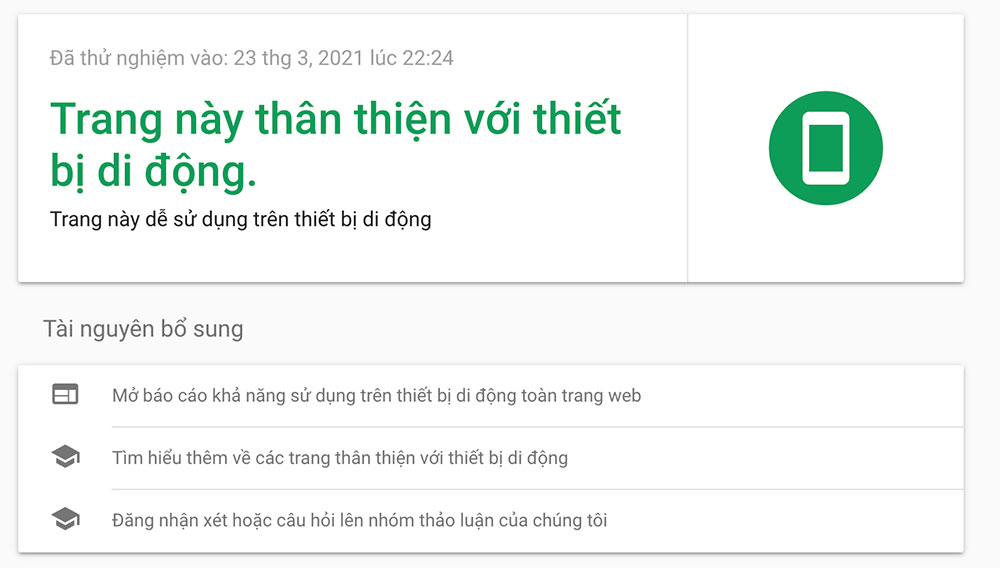 Thân thiện với thiết bị di động