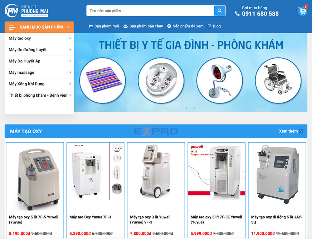 Thiết kế website bán hàng thiết bị y tế