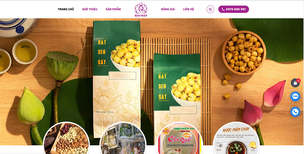 Thiết kế website bán đồ ăn chay
