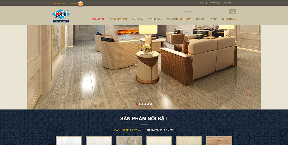 Thiết kế website bán gạch ốp lát - gạch men