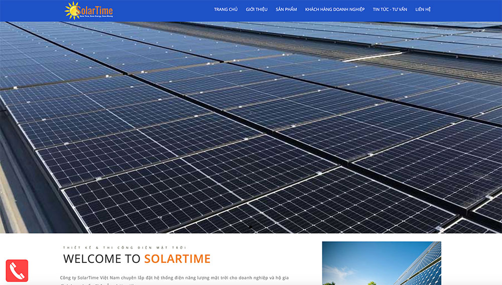 Thiết kế web năng lượng mặt trời chuyên nghiệp