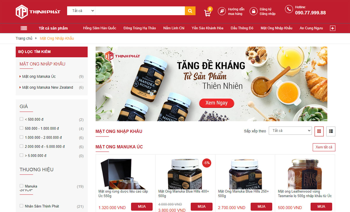 Website bán mật ong