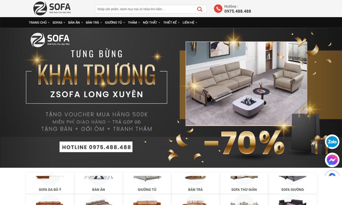 Website bán hàng nội thất sofa