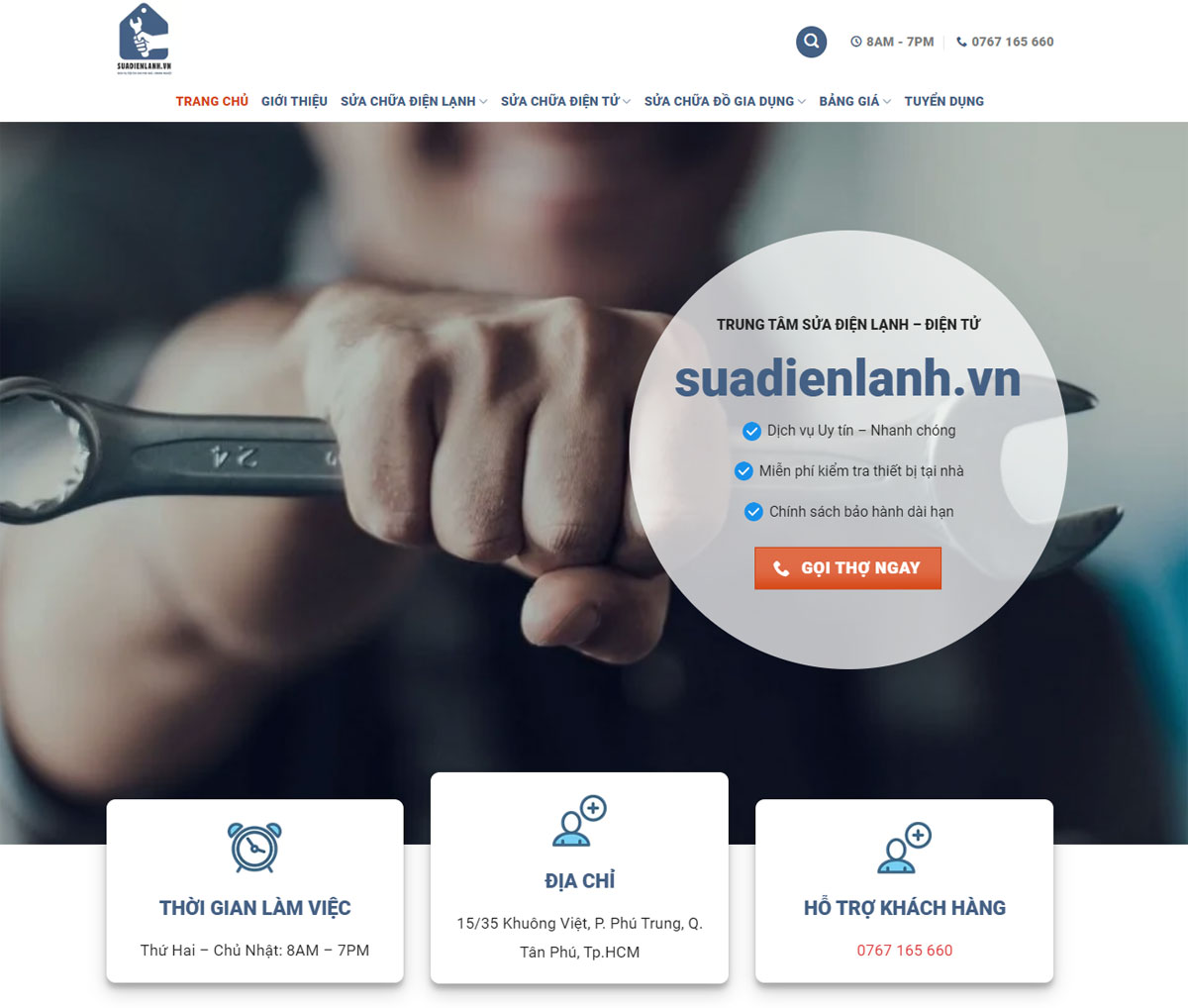 Website sửa chữa điện tử điện lạnh chuyên nghiệp