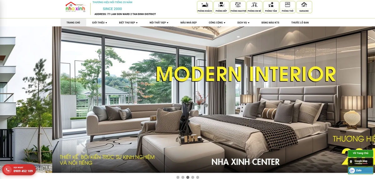 Web thi công nhà xinh center