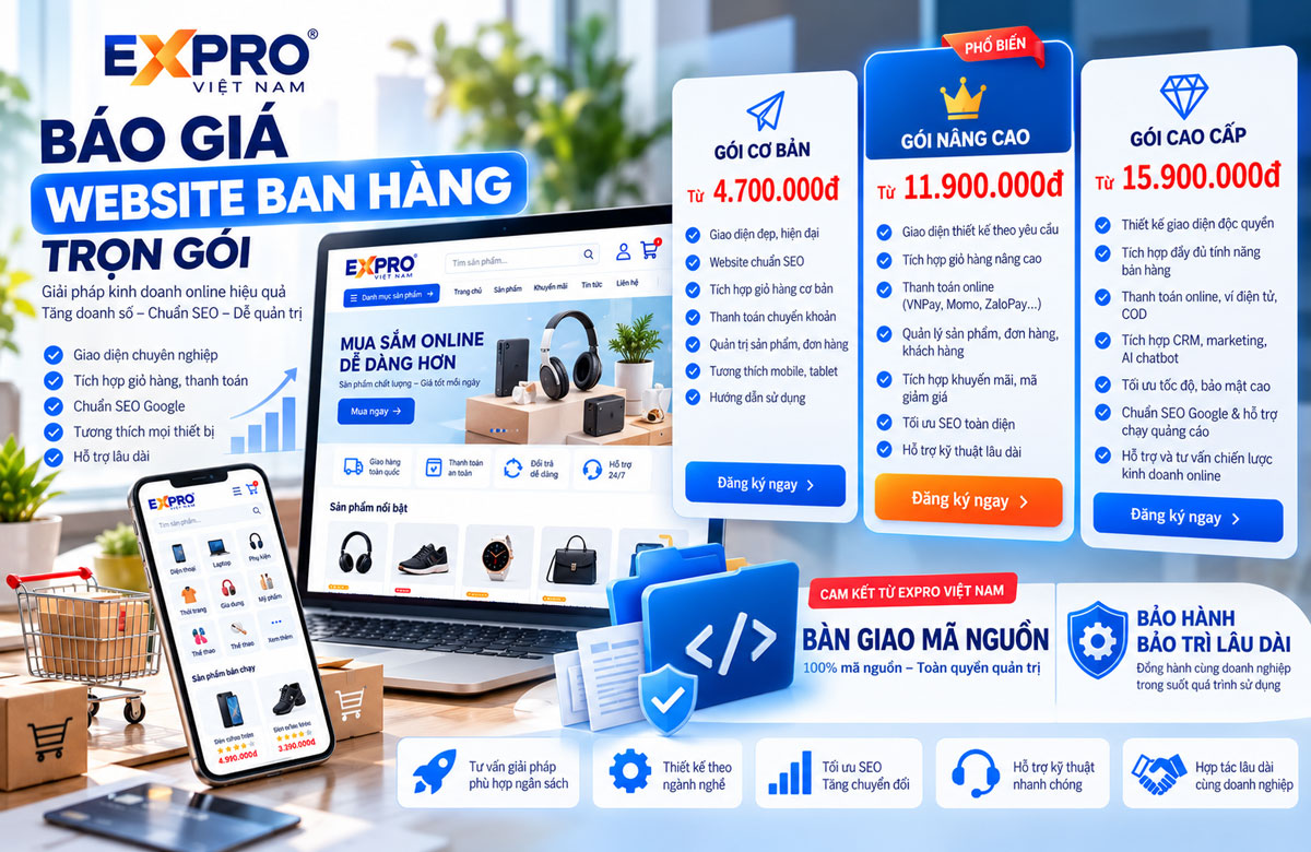 Báo giá thiết kế web bán hàng
