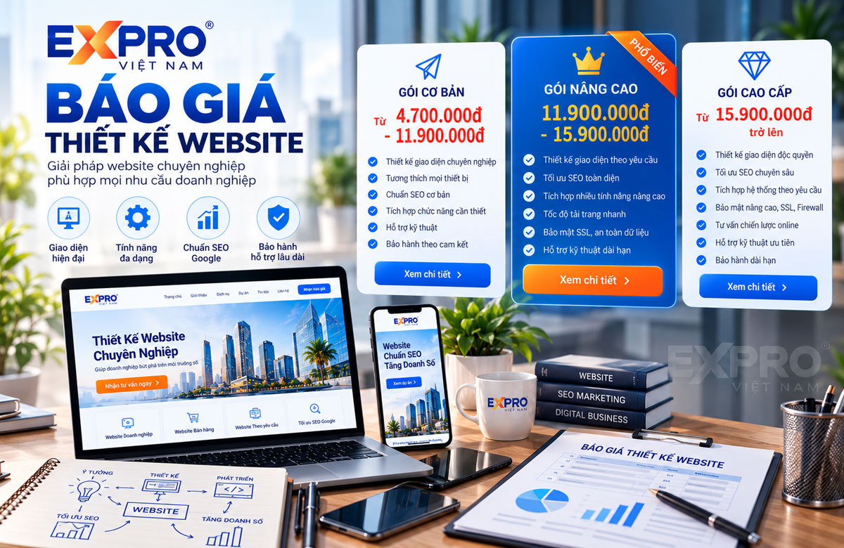 Chi phí thiết kế web Expro