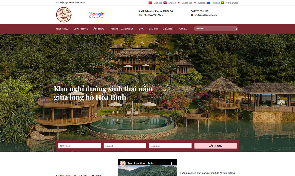 Mẫu website nhà hàng khách sạn