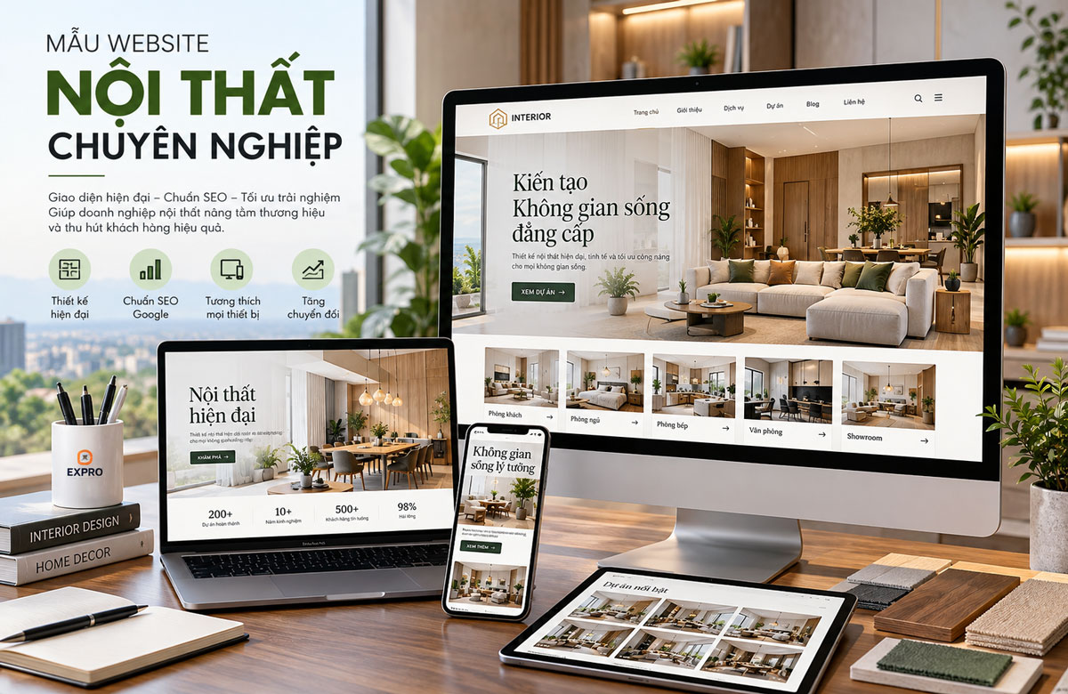 Mẫu website nội thất chuyên nghiệp
