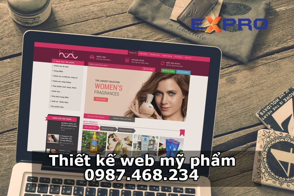 Thiết kế website mỹ phẩm chuyên nghiệp, chuẩn SEO dễ lên top Google