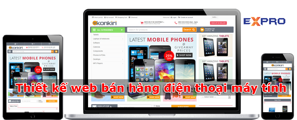 Thiết kế web bán điện thoại máy tính