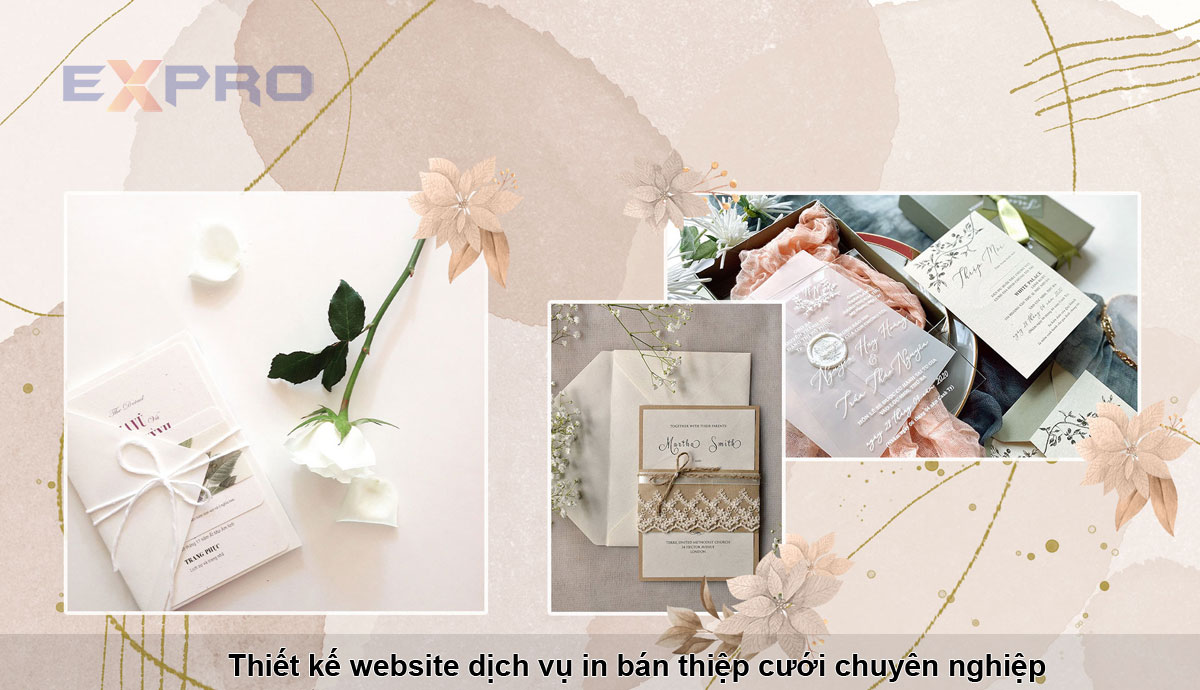 Thiết kế website in bán thiệp cưới đơn giản đẹp mắt
