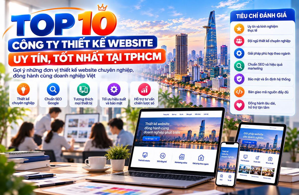 Top 10 công ty thiết kế website uy tín, tốt nhất tại TPHCM [Cập nhật tháng 09/2026]