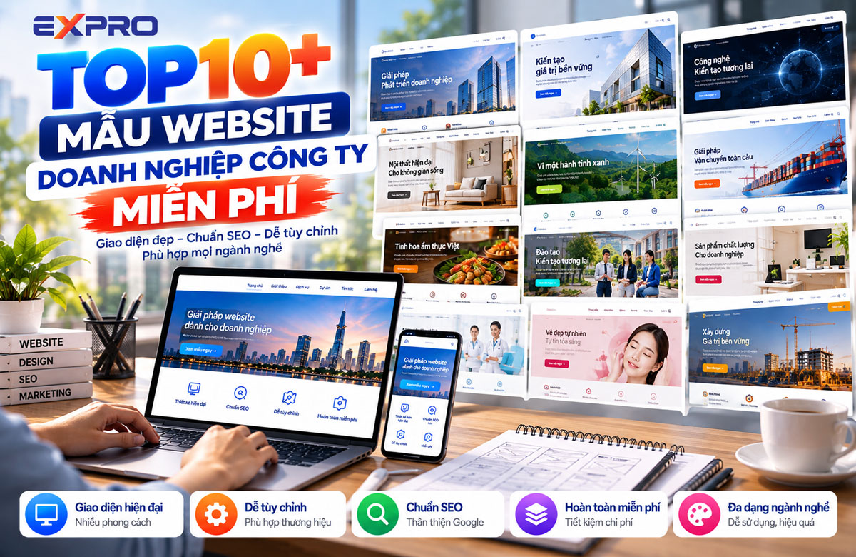 mẫu website doanh nghiệp công ty miễn phí