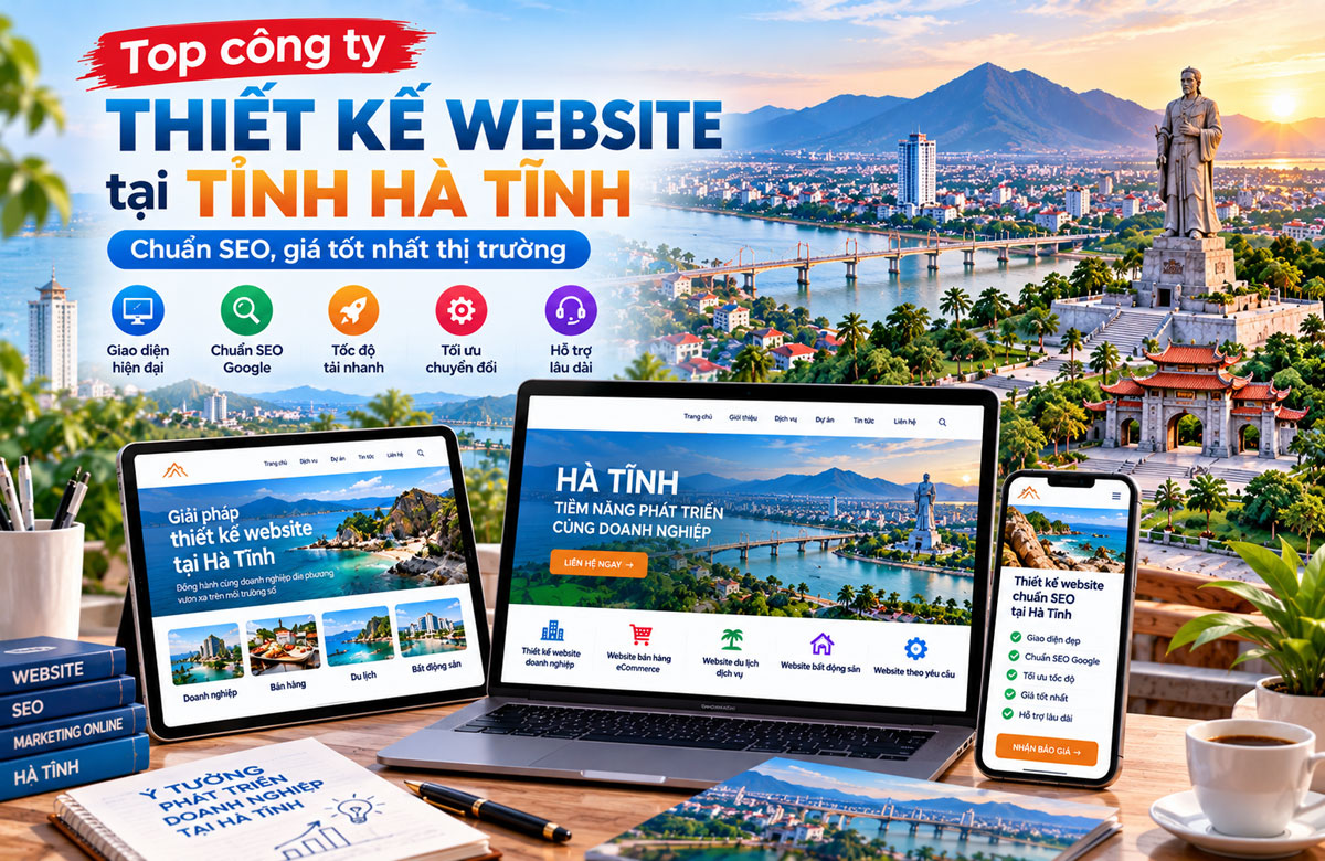 Top 5 công ty thiết kế website uy tín tốt nhất tại Tỉnh Hà Tĩnh 