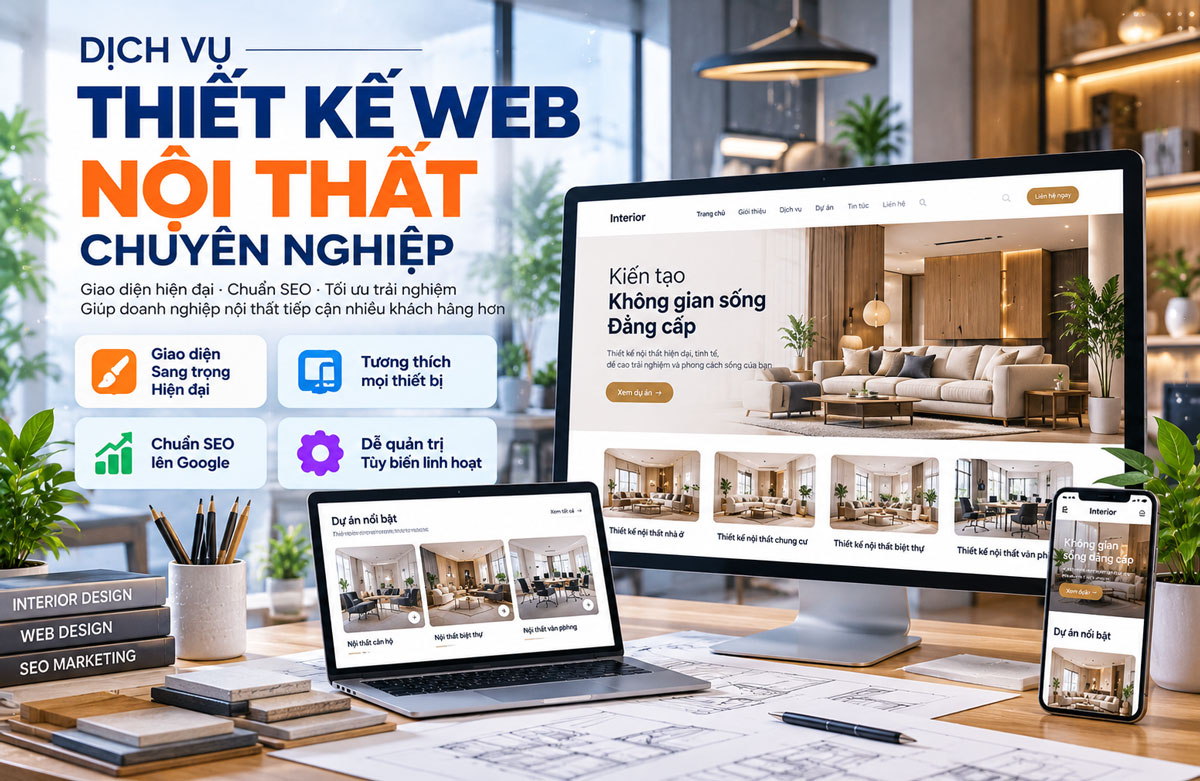 Thiết kế web nội thất đẹp chuẩn SEO dễ lên top Google