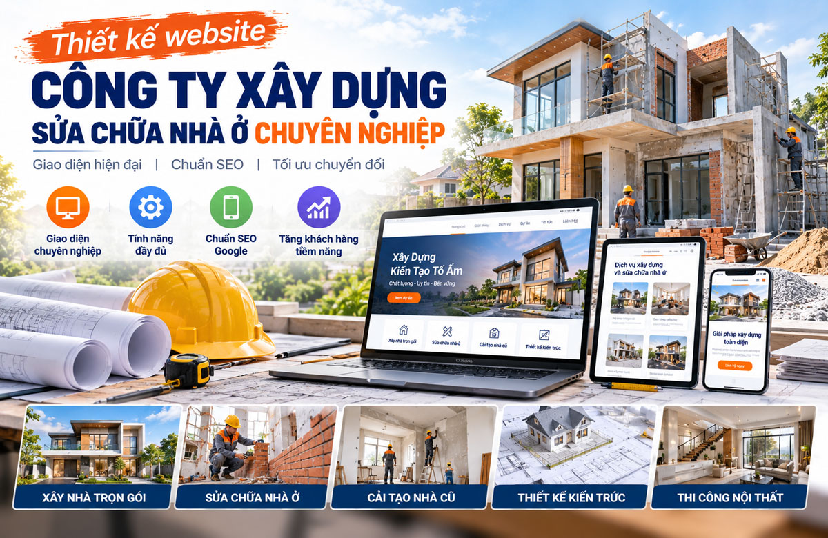 Thiết kế website công ty xây dựng, sửa chữa nhà ở chuyên nghiệp