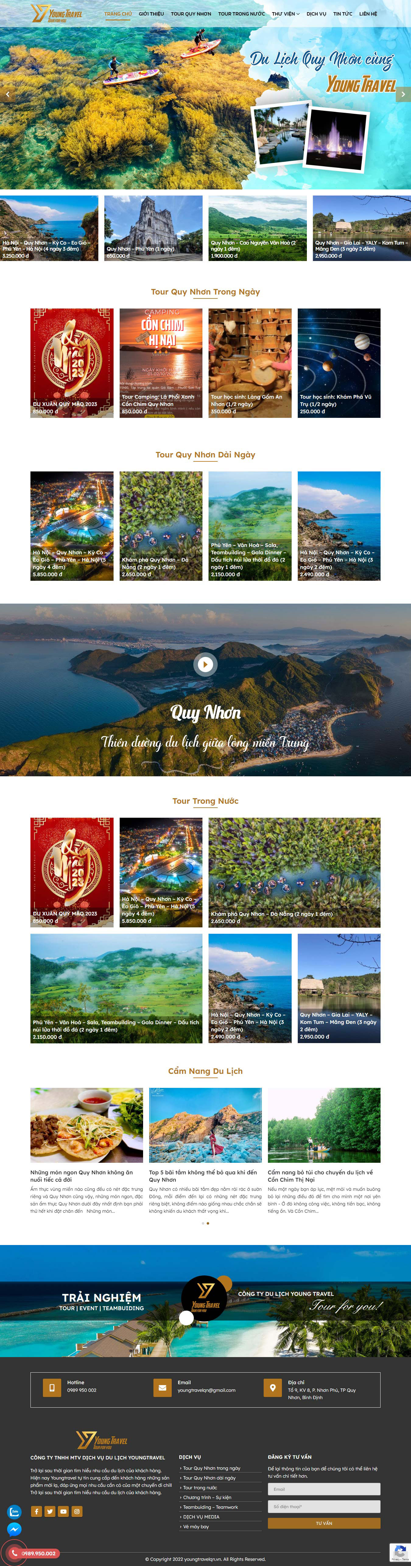 Website Đặt Tour Du Lịch Young Travel – Mẫu Web Đẹp, Chuẩn SEO