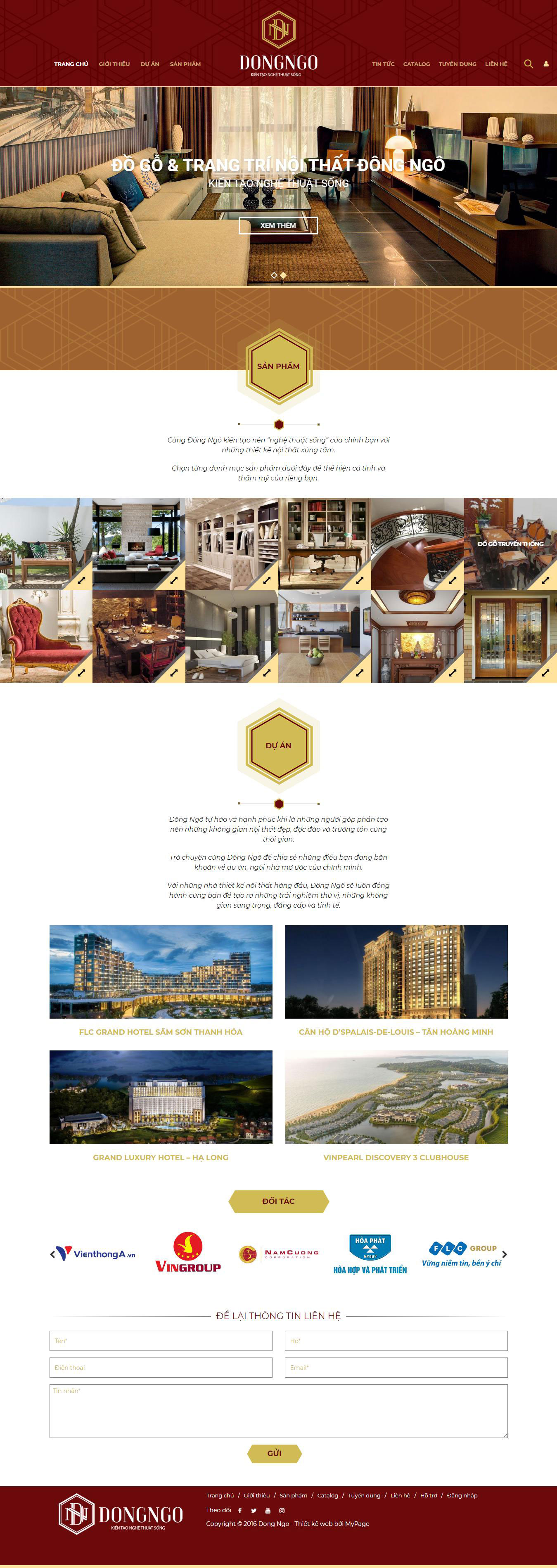 Mẫu web đồ gỗ, trang trí nội thất Đông Ngô